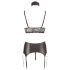 Conjunto Bondage Cottelli - lencería brillante de encaje (4 piezas) - XL