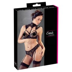 Cottelli - conjunto de encaje con cuello (negro)