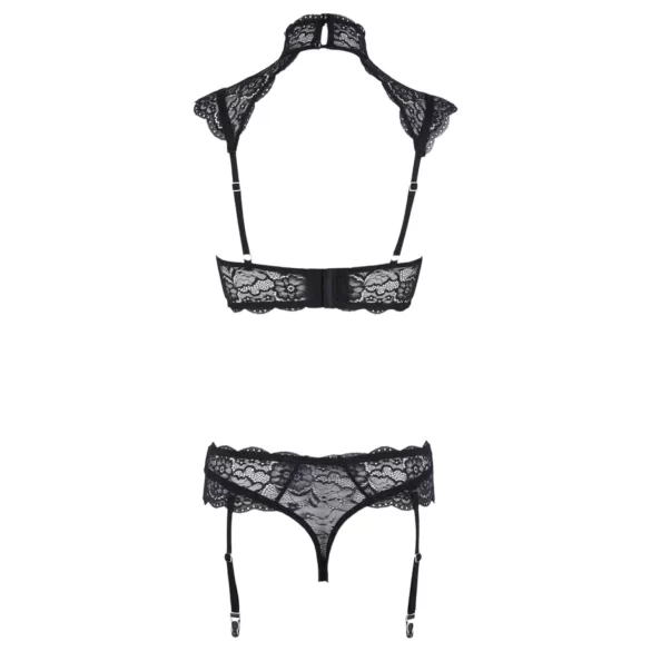 Cottelli - conjunto de encaje con cuello (negro)