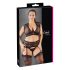 Cottelli Plus Size - Conjunto negro de encaje y strass