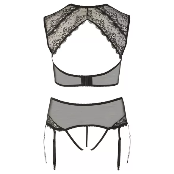 Cottelli Plus Size - conjunto de lencería con encaje y strass - negro