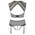 Cottelli Plus Size - Conjunto de encaje y strass (negro)