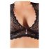 Cottelli Plus Size - Conjunto negro de encaje y strass - 3XL