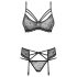 Obsessive 818-SEG-1 - Conjunto de lencería con strass (negro) - L/XL