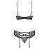 Obsessive 818-SEG-1 - Conjunto de lencería con strass (negro) - L/XL