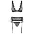 Obsessive Emperita - conjunto lencería bordado pequeño (negro)