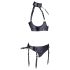 Cottelli Bondage - conjunto brilloso con brazaletes (negro) - M