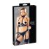 Cottelli Bondage - conjunto brilloso con brazaletes (negro) - XL
