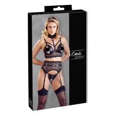   Cottelli Bondage - conjunto de lencería de encaje con esposas (negro) - M