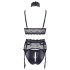 Cottelli Bondage - Conjunto de lencería de encaje con esposas (negro) - M