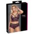 Cottelli Plus Size - Set floral sujetador (negro-violeta)