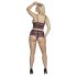 Cottelli Plus Size - Set floral sujetador (negro-violeta)