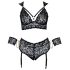 Cottelli Bondage Plus Size - conjunto de encaje negro - 3XL