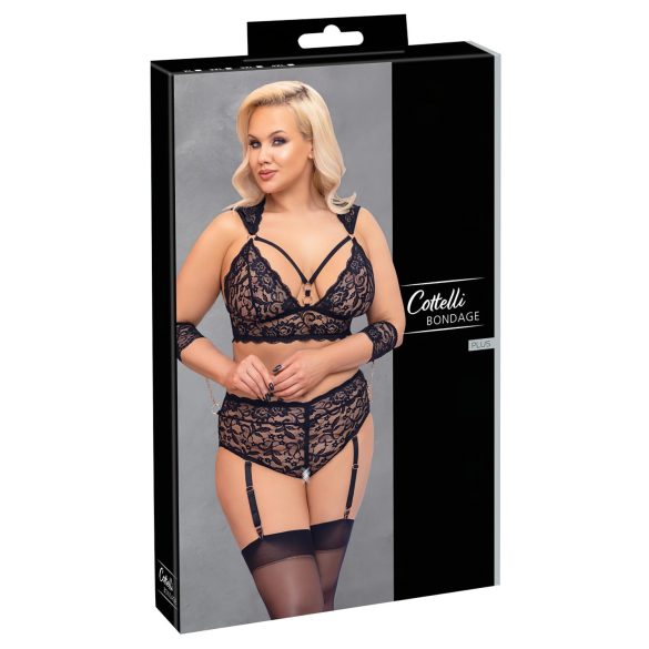 Cottelli Bondage Plus Size - conjunto de encaje negro - 4XL