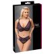 Cottelli Plus Size - juego de sujetador transparente con diseño (lila) - 2XL