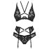 / Obsessive Alessya - Conjunto de lencería de encaje (negro) - M/L