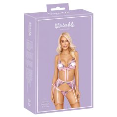 Beso - Conjunto lencería bordado en rosa (pink)