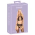Beso tentador: Set de sujetador de encaje halter (negro) - L/XL