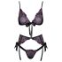 Besable - conjunto de sujetador bordado rosa-lila (negro)