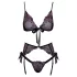 Besable - conjunto de sujetador bordado rosa-lila (negro) - L/XL