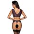 Cottelli Bondage - Set lencería y esposas (negro-morado) - M