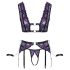 Cottelli Bondage - Set lencería y esposas (negro-morado) - L