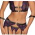 Cottelli Bondage - conjunto de lencería y esposas (negro-morado) - XL