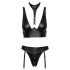 Cottelli Bondage - Conjunto brillante con esposas (negro) - M