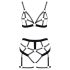 Cottelli - set de arnés de cuerpo de dos piezas (negro) - L