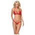 Conjunto de encaje rojo Obsessive 838-SET-3 - Sujetador con tiras
