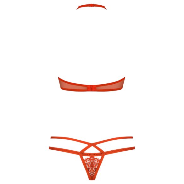 Obsessive - conjunto lencería con tirantes - encaje rojo