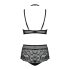 Obsessive Elizenes - conjunto de sujetador transparente y estampado (negro)