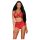 Set de sujetador efecto cuero rojo S/M