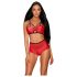 Set de sujetador efecto cuero rojo S/M