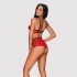 Set de sujetador efecto cuero rojo S/M