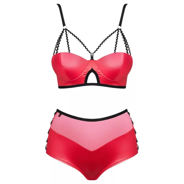 Conjunto Leatheria Efecto Cuero (Rojo) - S/M de Obsessive