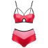 Set de sujetador efecto cuero rojo S/M