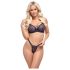 Cottelli Party - Conjunto de sujetador negro con cordones - 80B/M