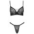 Cottelli Party - Conjunto de sujetador negro con cordones - 80B/M