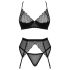 Set de Lencería Obsessive Chemeris con Líguero (negro)