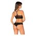 Obsessive K103 - Conjunto de red elástico y abierto (negro) - Tallas S-L