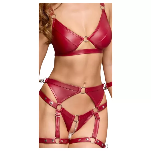 Cottelli Bondage - Conjunto rojo brillante y esposas