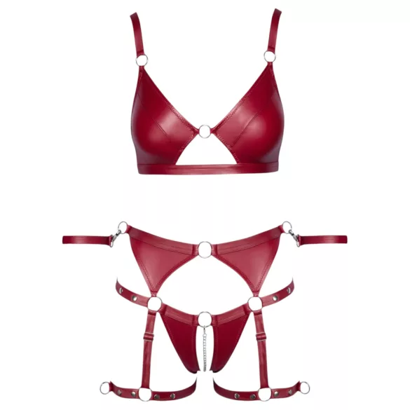 Cottelli Bondage - Conjunto rojo brillante y esposas