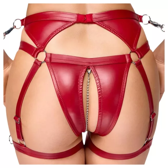 Cottelli Bondage - Conjunto rojo brillante y esposas - M