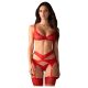 Obsessive Cupid Desir - Conjunto de lencería de encaje (rojo)