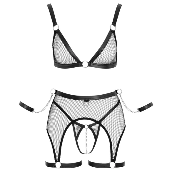 Cottelli Bondage - conjunto de red transparente con cadenas - negro - M