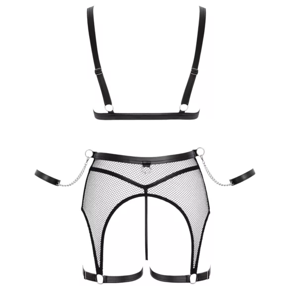 Cottelli Bondage - conjunto de red transparente con cadenas - negro - L