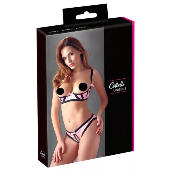 Cottelli - conjunto lencería sujetador push up rayas