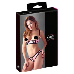   Cottelli - conjunto lencería sujetador push up rayas - 80B/M