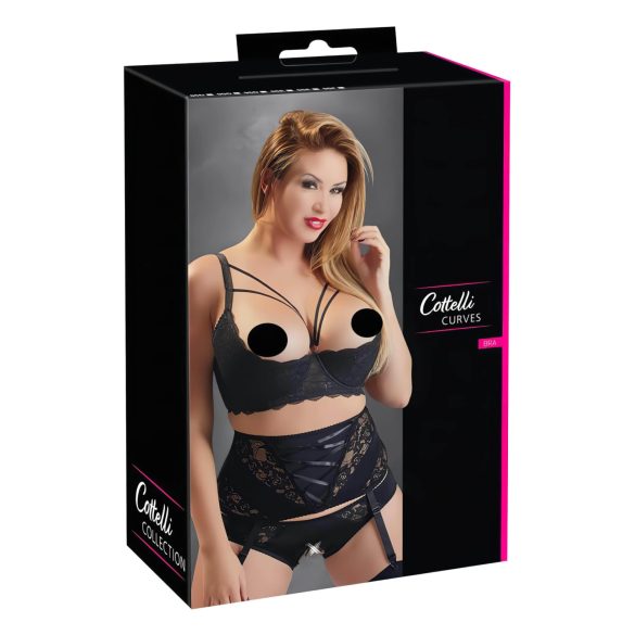 Cottelli Plus Size - Strappy, Ringed Breast Lifter (Black) - 90D